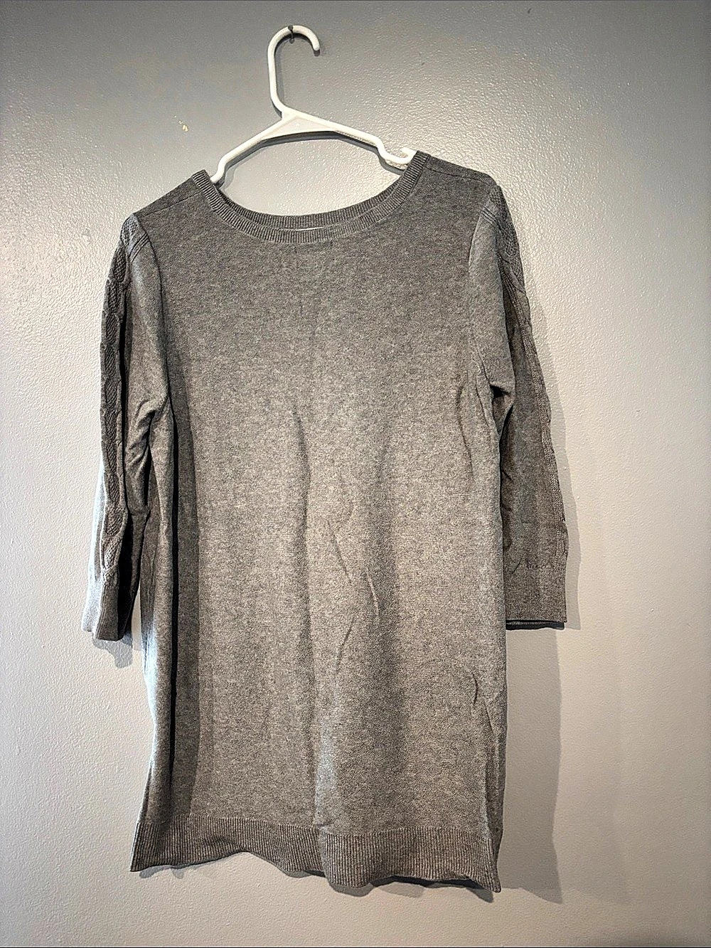 Gray Crew Neck Long Sleeve Sweater
